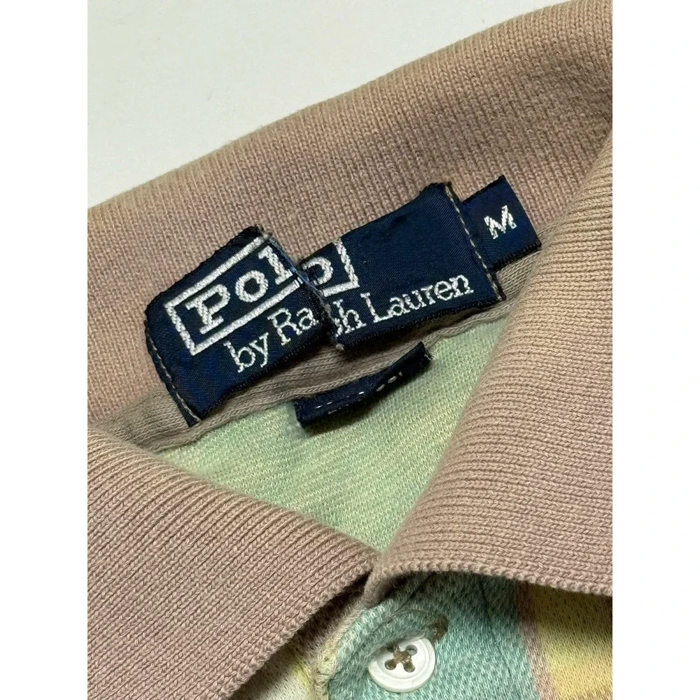 Vintage Polo Ralph Lauren Plaid Polo‎ Shirt Rugby Men's Size Medium
